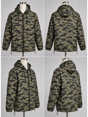 Jackson Men's M Tiger Camouflage Hooded Windbreaker Jacket
